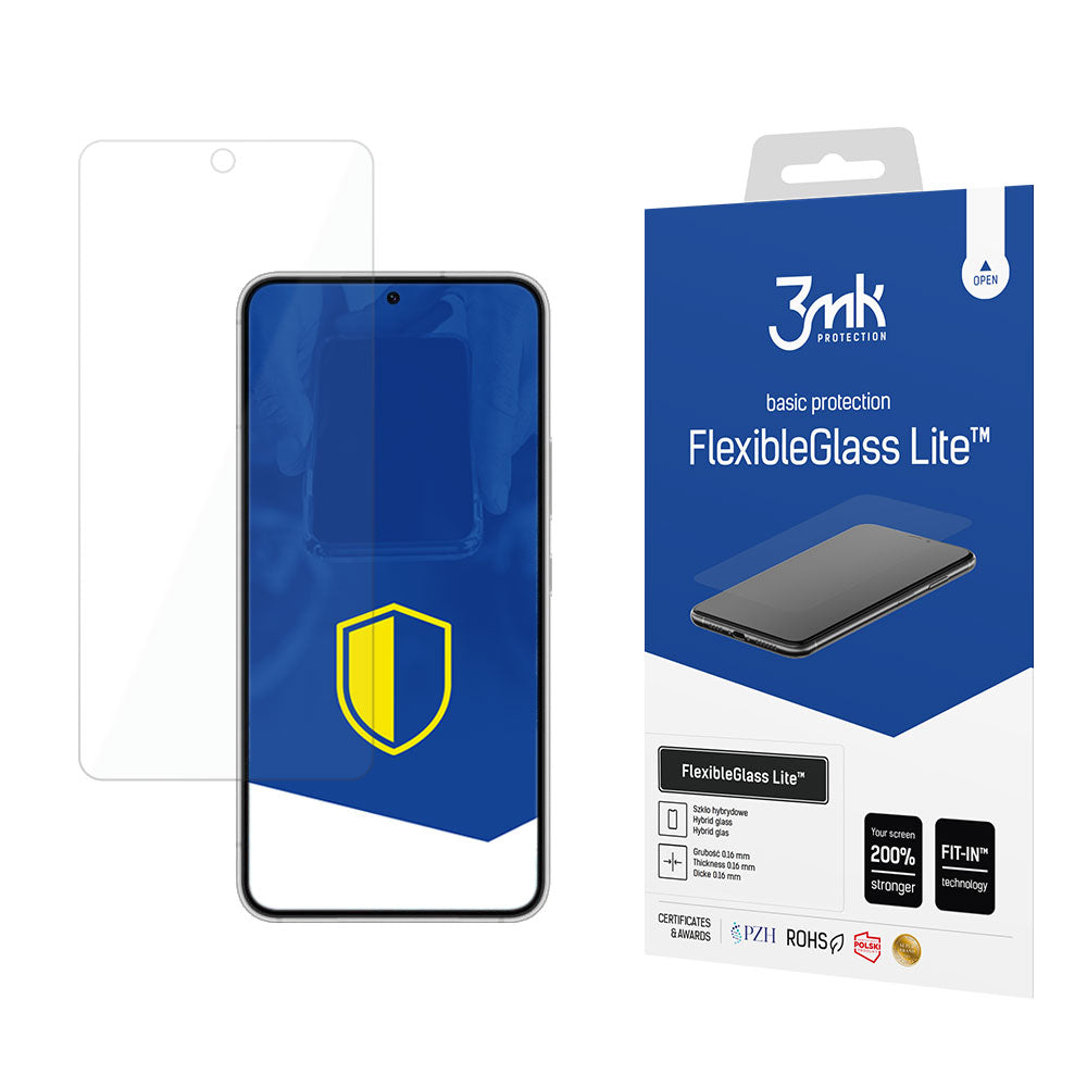 Skärmskydd 3MK FlexibleGlass Lite för Samsung Galaxy S22 5G S901, Flexibelt Glas, Full Lim