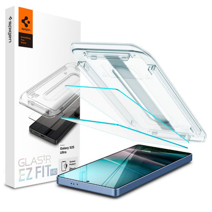 Skärmskydd Spigen GlastR EZ FIT HD för Samsung Galaxy S25 Ultra S938, Härdat Glas, Full Lim, Set om 2 stycken AGL09082
