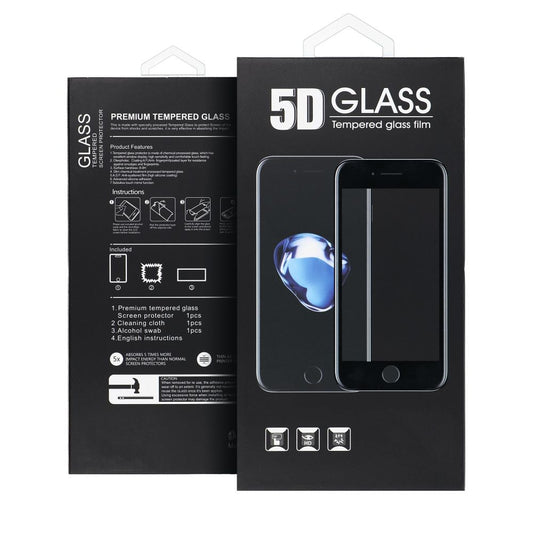 OEM skärmskydd för Samsung Galaxy S25+ S936, Härdat glas, Fullt lim, 5D, Svart