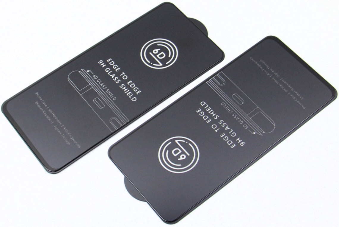 OEM skärmskydd för Apple iPhone 17e / 16e / 14 / 13 Pro, härdat glas, full limning, set om 10 stycken, 6D, svart