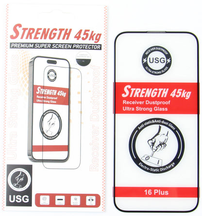 OEM Ultra Strong 45KG Skärmskydd för Samsung Galaxy A55 5G A556, Härdat Glas, Fullt Lim, 2.5D, Svart
