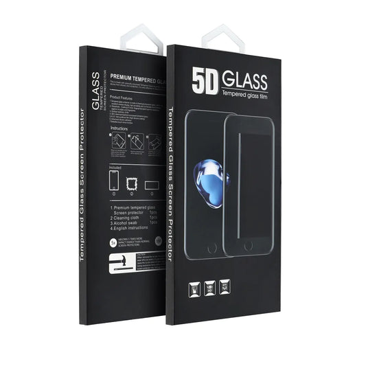 OEM Screen Protector Film for Motorola Moto G15 / G15 Power / E15 / G05, Tempered Glass, Full Glue, 5D, Black