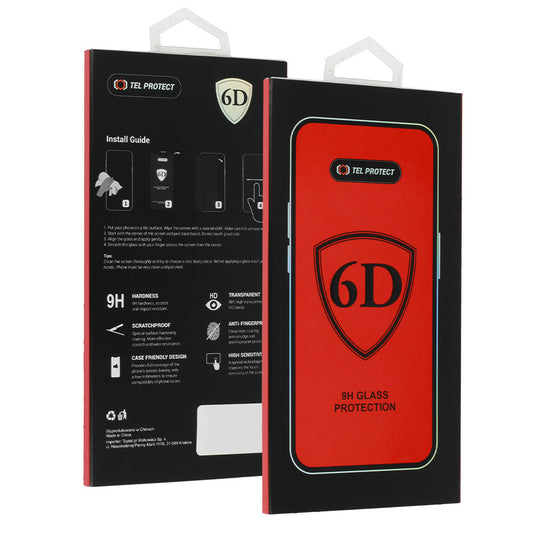 OEM skärmskydd för Samsung Galaxy A07 4G A075 / A06 A065 / A05 A055, Härdat glas, Fullt lim, 6D, Svart