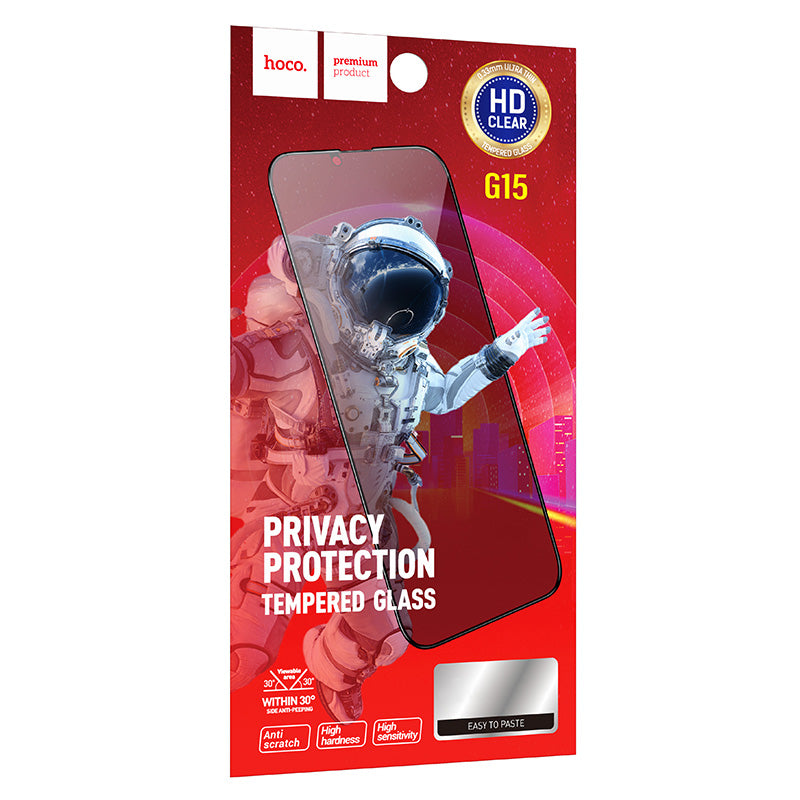 Skyddsfilm för skärm Privacy HOCO G15 för Apple iPhone 14 Plus / 13 Pro Max, Härdat Glas, Full Lim, 5D