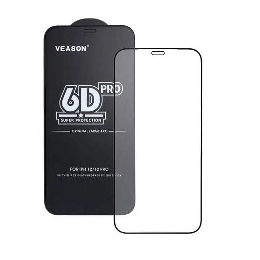 Veason PRO skärmskydd för Apple iPhone 17 Air, härdat glas, full limning, 6D, svart