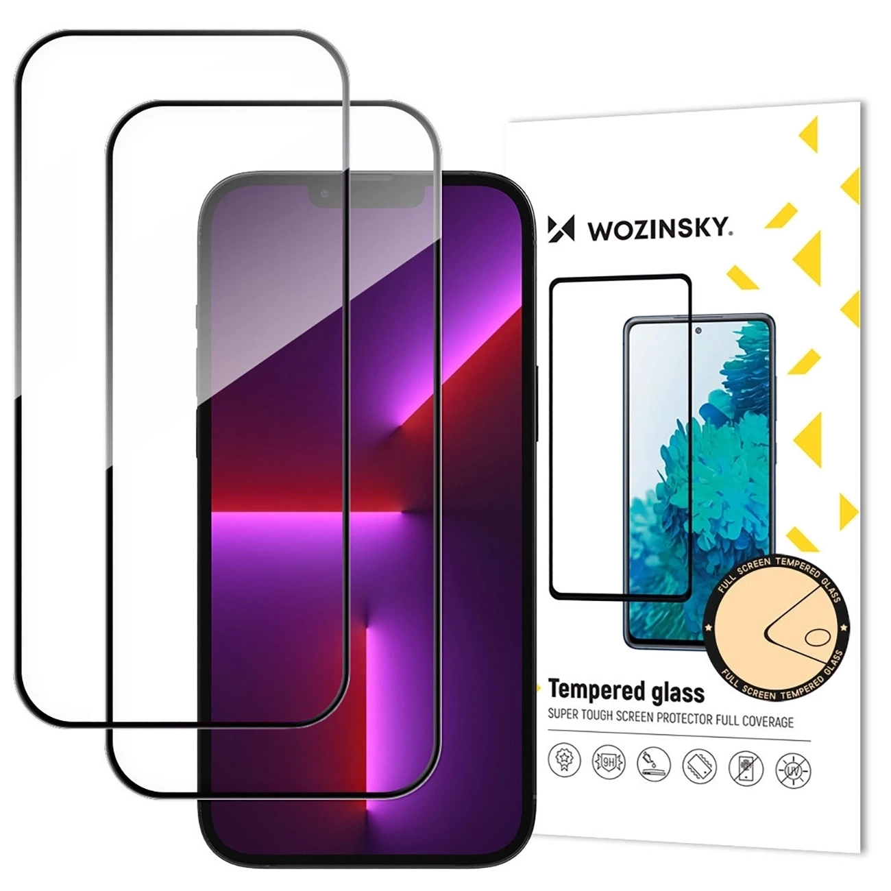WZK Screen Protector for Apple iPhone 17 Pro Max, Tempered Glass, Full Glue, Set of 2 pieces, Black