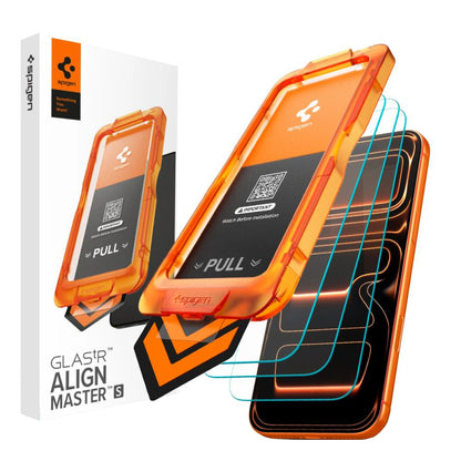 Spigen GlastR Align Master Slim Screen Protector for Apple iPhone 17 Pro Max, Tempered Glass, Full Glue, Set of 3 pieces AGL10099