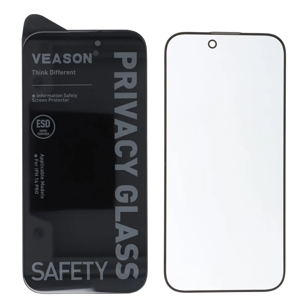 Privacy-skärmskydd Veason för Apple iPhone 12 / 12 Pro, härdat glas, full limning, 6D