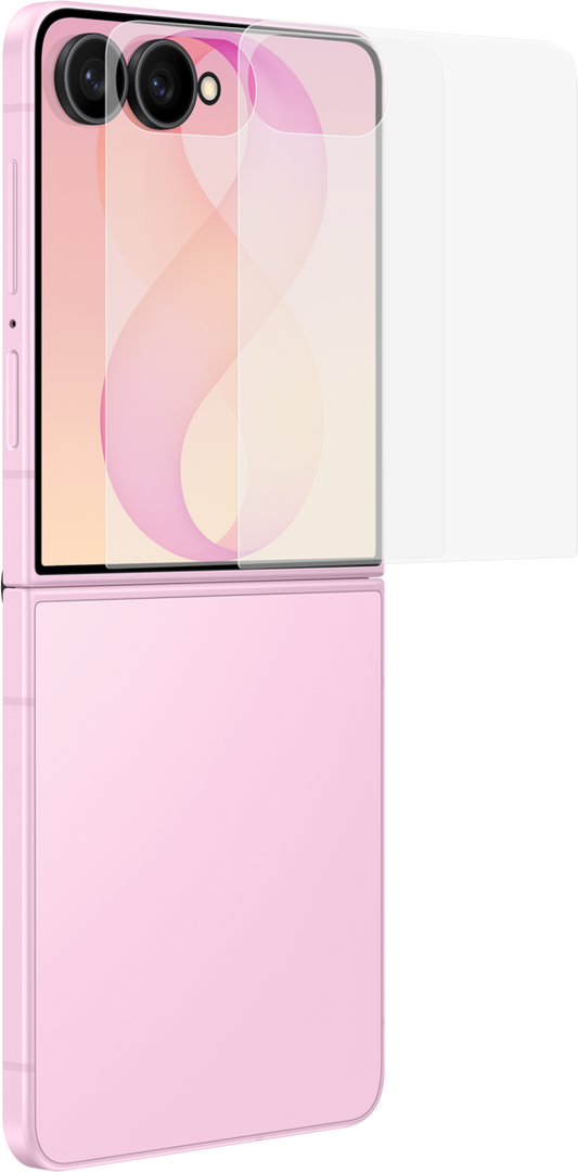 Samsung Skyddande Skärmskydd för Yttre Skärm Anti-reflekterande för Galaxy Z Flip8 F776, Plast, Set om 2 stycken EF-UF776CTEGWW