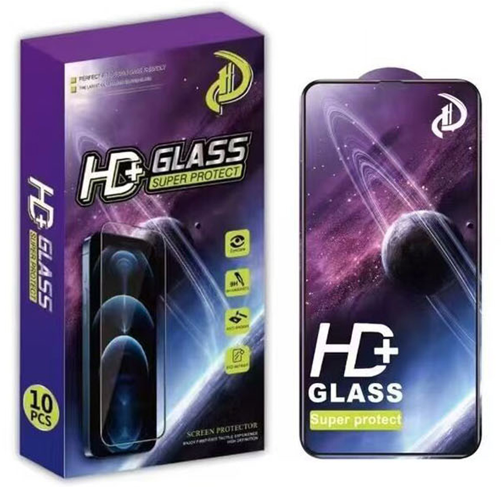 OEM skärmskydd för Apple iPhone 18 Pro Max / 17 Pro Max, härdat glas, full limning, set om 10 stycken, 9D, svart