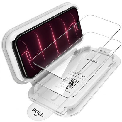 Tech-Protect OneTouch skärmskydd för Apple iPhone 18 Pro / 17 Pro, härdat glas, full limning, set med 2 stycken, transparent