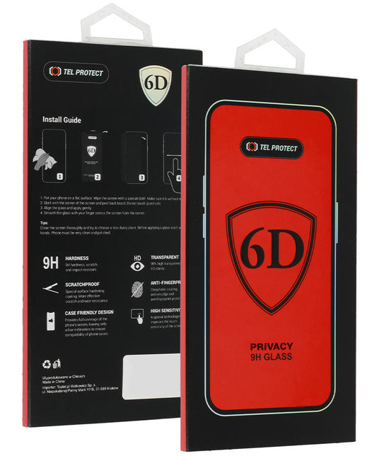 OEM Privacy skärmskydd för Apple iPhone 18 Pro Max, härdat glas, full limning, 6D