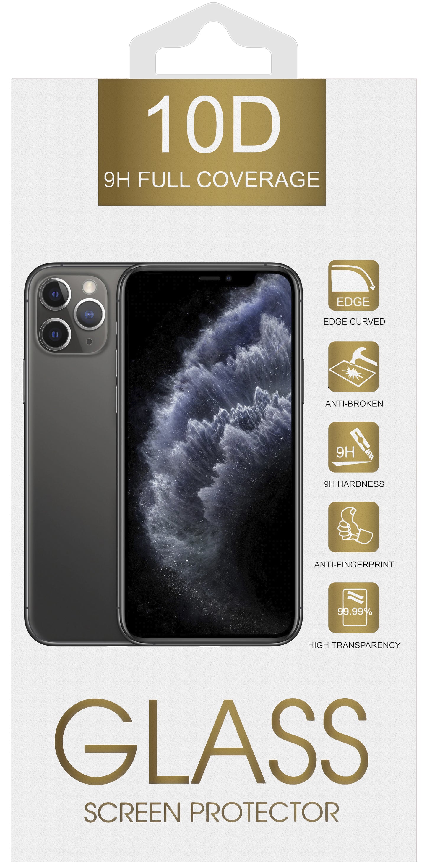 OEM-skärmskydd för Xiaomi Poco X3 Pro / X3 NFC / X3, skärmad med glas, full limning, 10D, svart 
