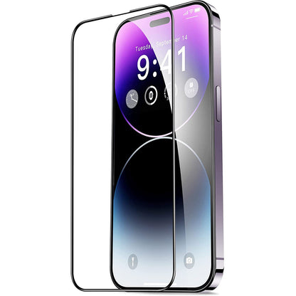 Veason PRO skärmskydd för Apple iPhone 14 Pro, härdat glas, full limning, 6D, svart