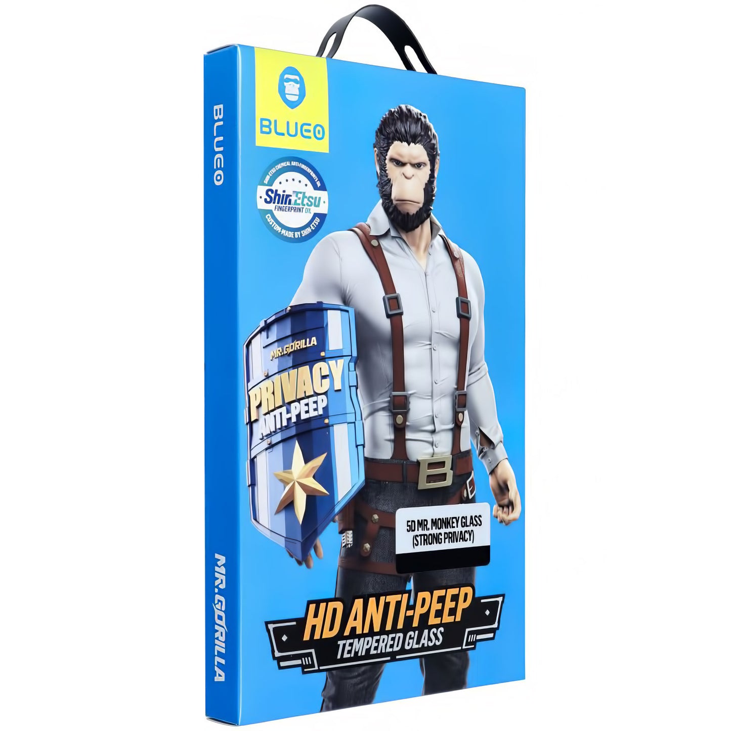 Skyddsfilm Privacy Blueo för Apple iPhone 16 Pro, Härdat Glas, Full Lim, 5D