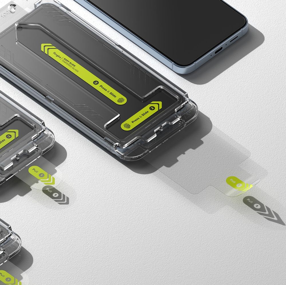 Ringke Easy Slide skärmskydd för Samsung Galaxy A55 5G A556, glasskyddat, full limning, set 2 delar 