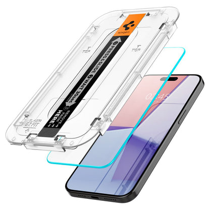 Skärmskydd Spigen GlastR EZ FIT för Apple iPhone 15 Pro, Härdat Glas, Fullt Lim, Set med 2 stycken AGL06892