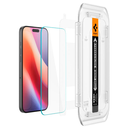 Skärmskydd Spigen GlastR EZ FIT för Apple iPhone 17 Pro / 17 / 16 Pro, Härdat Glas, Full Lim, Set med 2 stycken