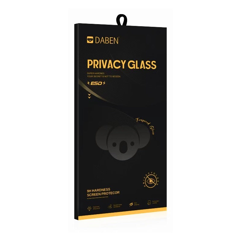 Privacy Bear skärmskydd för Apple iPhone 17e / 16e / 14 / 13 Pro, härdat glas, full limning