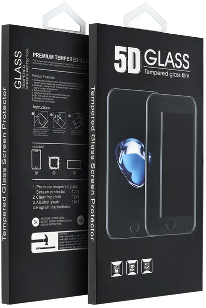 OEM skärmskydd för Motorola Edge 60 Fusion / Edge 60, Härdat glas, Fullt lim, 5D, Svart