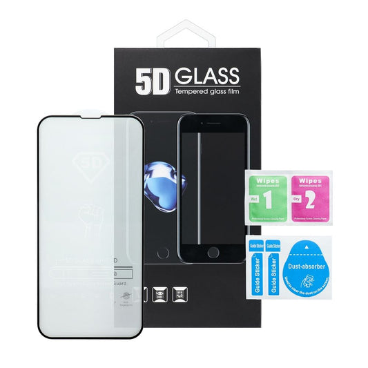 Skärmskydd OEM för Apple iPhone 17 Air, Härdat Glas, Full Lim, 5D, Svart