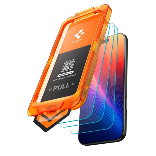 Spigen GlastR Align Master Slim Screen Protector for Apple iPhone 17 Pro, Tempered Glass, Full Glue, Set of 3 pieces AGL10103