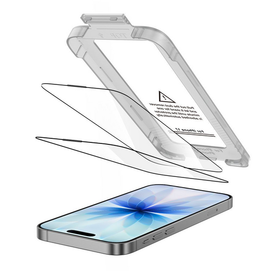 Skärmskydd Tech-Protect Quick Set+ för Apple iPhone 17, Härdat Glas, Full Lim, Set om 2 stycken, Svart