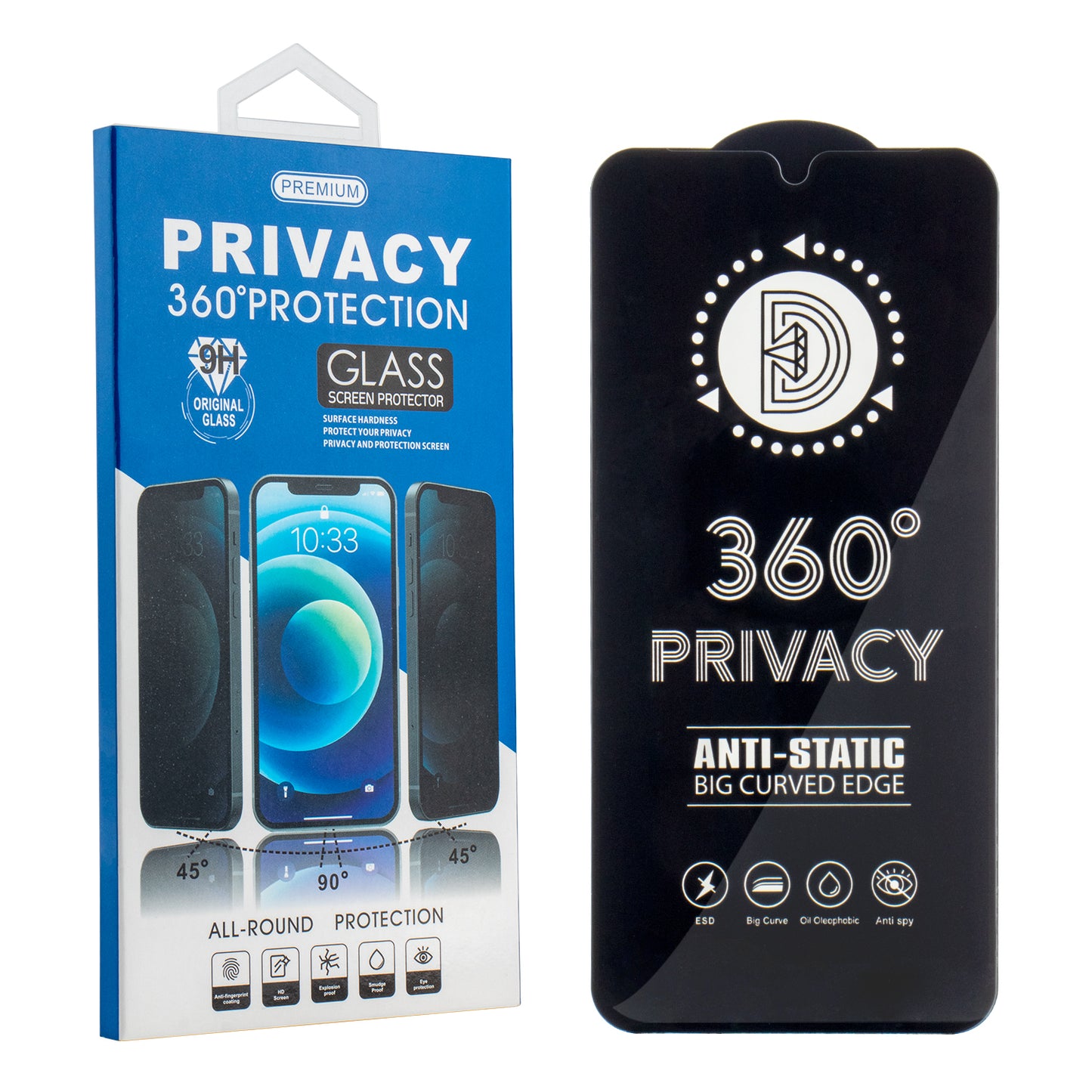 OEM 360 Privacy Skärmskydd för Samsung Galaxy A37 5G, Härdat Glas, Fullt Lim
