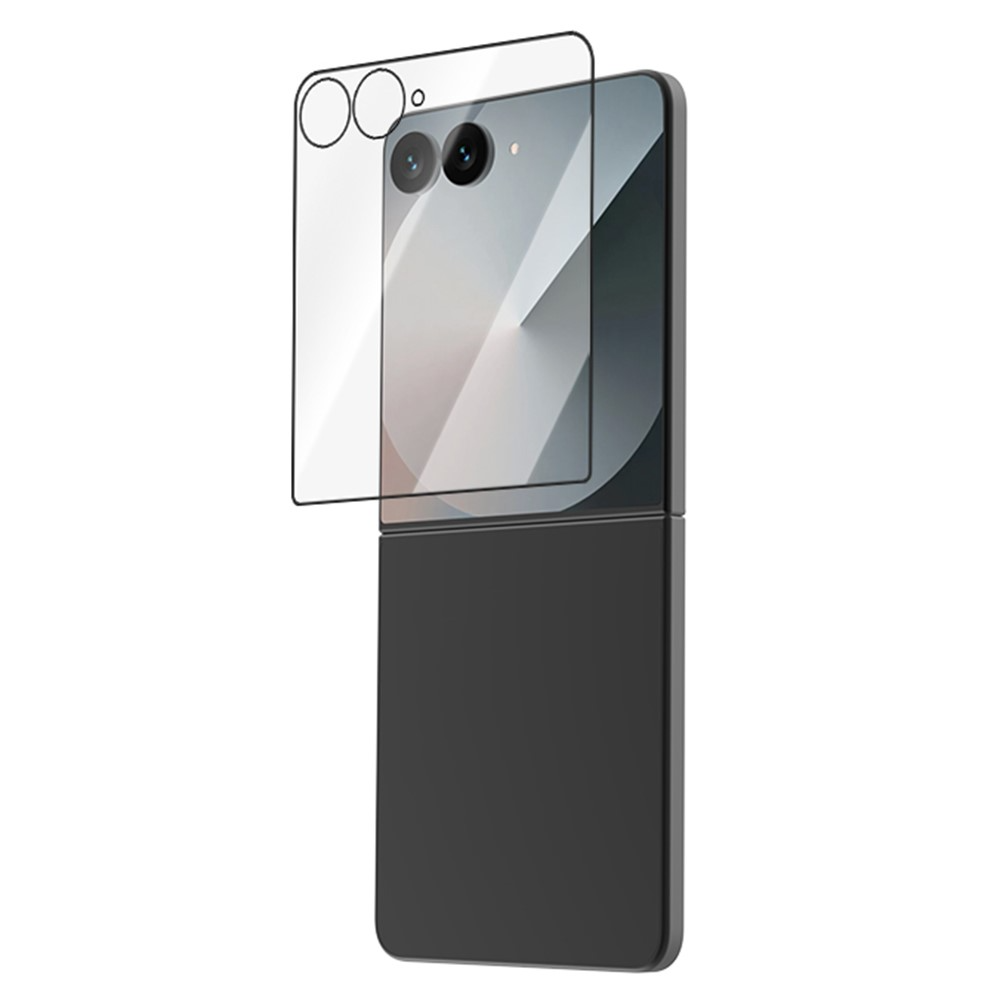 Lereach skyddande yttre skärmskydd för Samsung Galaxy Z Flip8 F776 / Galaxy Z Flip7 F766, härdat glas, full limning, set om 2 stycken, svart