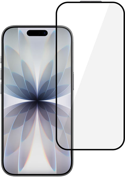 Tel Protect 10X HD DLC Diamond Coating skärmskydd för Apple iPhone 17 / 16 Pro, härdat glas, helklistrat, svart