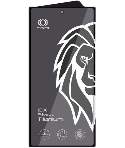 Tel Protect 10X Plus Titanium integritetsskyddande skärmskydd för Samsung Galaxy S25 Ultra S938, härdat glas, helhäftande