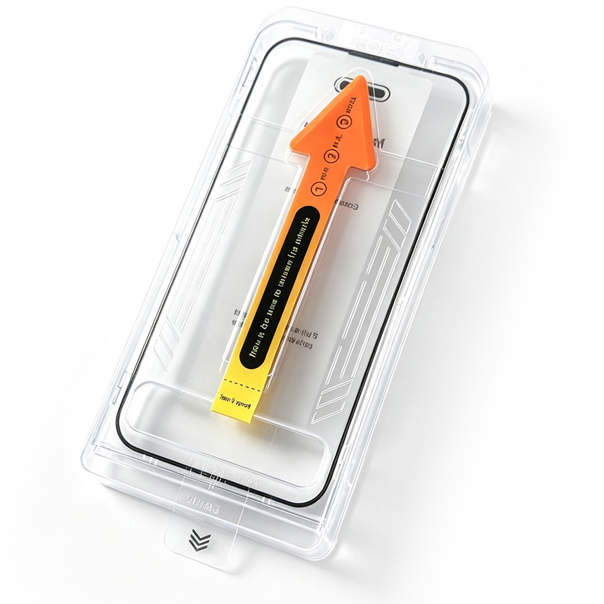 OEM Dust Free Easy Fit skärmskydd för Apple iPhone 16 Pro Max, härdat glas, helklistrat, svart