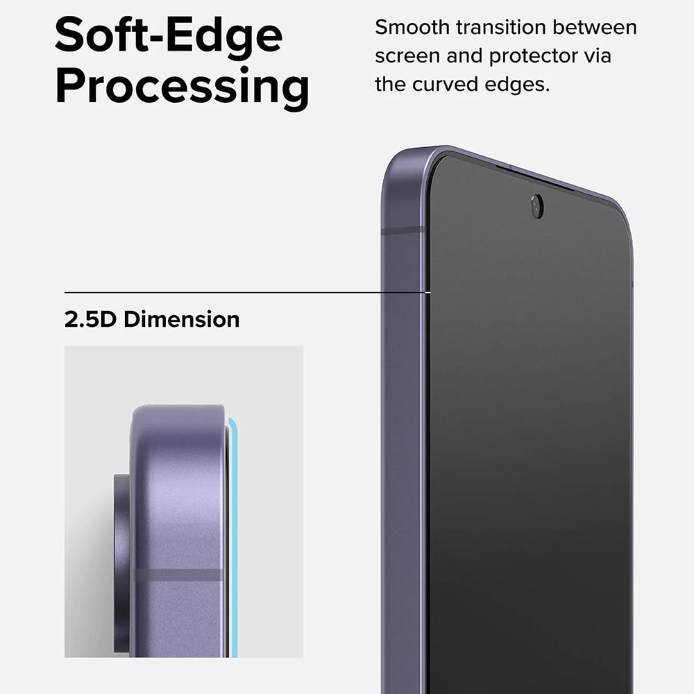 Ringke Easy Slide Screen Protector for Samsung Galaxy S24 S921, Glass Shield, Full Glue, Set 2 pieces 