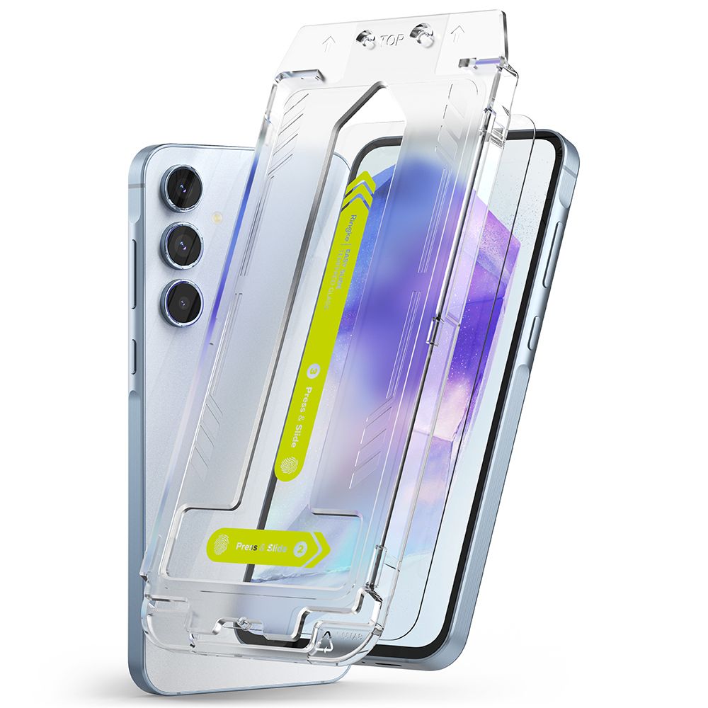 Ringke Easy Slide skärmskydd för Samsung Galaxy A55 5G A556, glasskyddat, full limning, set 2 delar 
