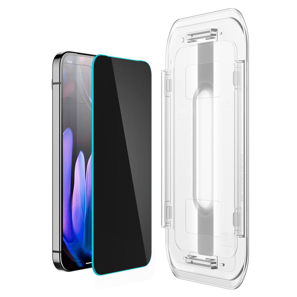 Privacy-skärmskydd Spigen GlastR EZ FIT för Google Pixel 9 Pro XL, härdat glas, full limning, set om 2 stycken AGL09313