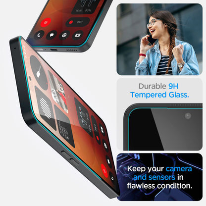 Skyddsfilm Clear Spigen GlastR EZ FIT för Nothing Phone (3a) / Phone (3a) Pro, Härdat Glas, Full Glue AGL09429