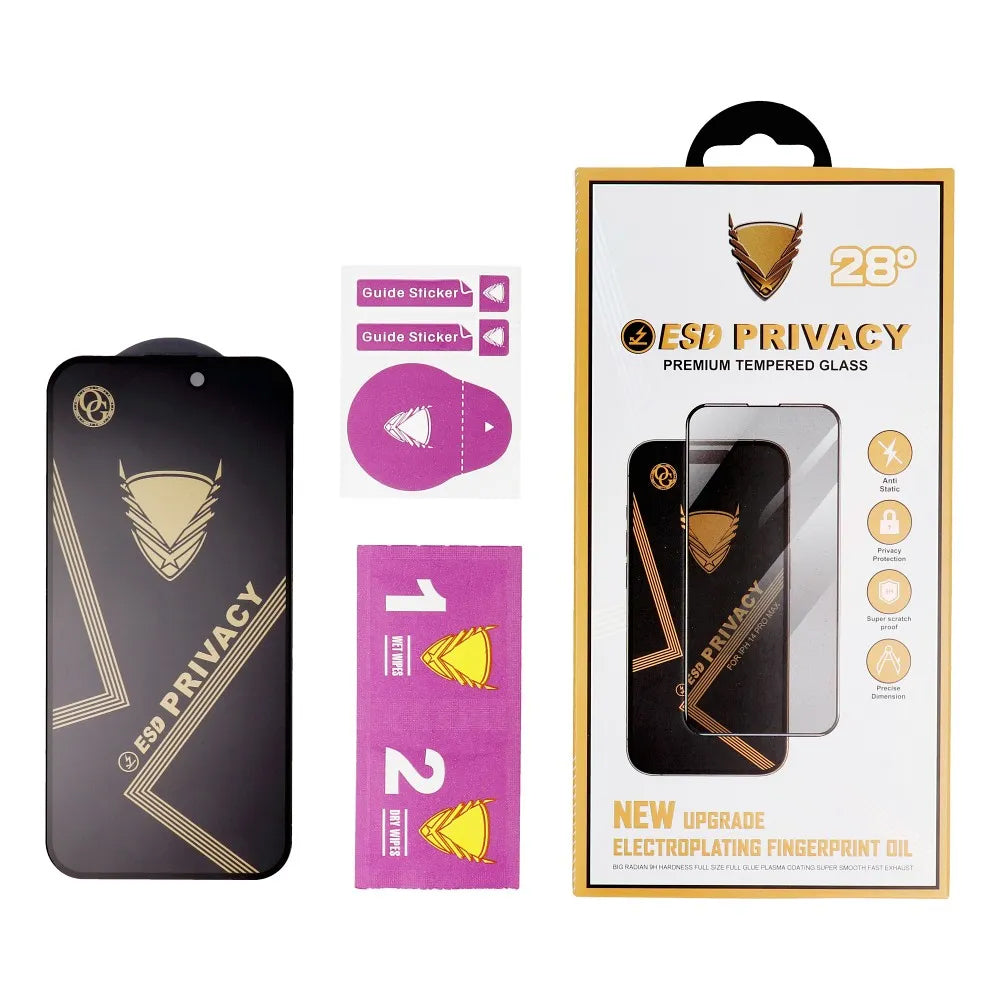 Skyddsfilm Privacy OG Premium för Apple iPhone 17 Pro, Härdat Glas, Full Lim