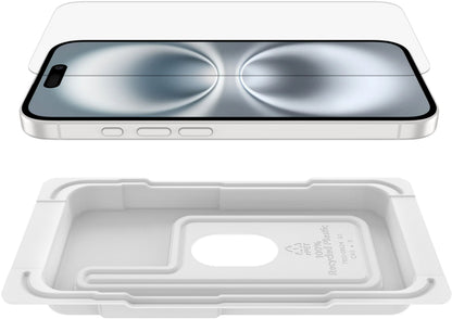 Belkin ScreenForce TemperedGlass skärmskydd för Apple iPhone 16 / 15 / 14 Pro, härdat glas, full lim OVA135zz
