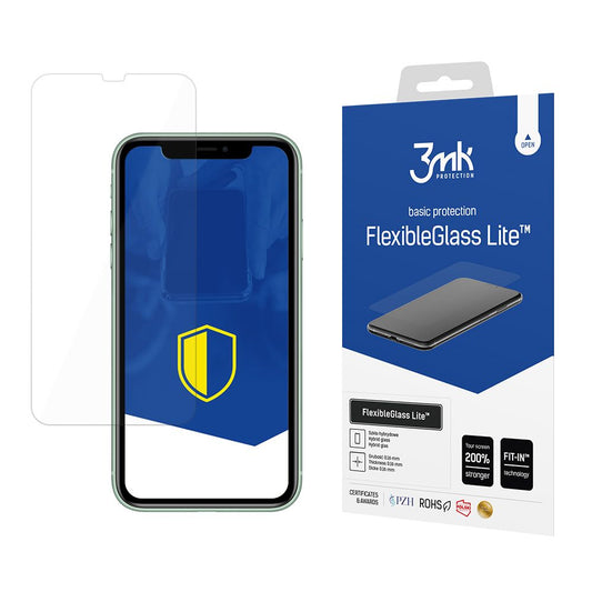 Skärmskydd 3MK FlexibleGlass Lite för Apple iPhone 11, Flexibelt Glas, Fullt Lim