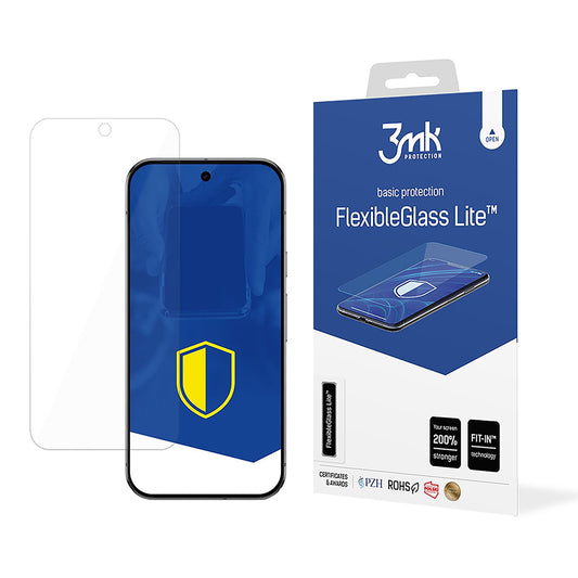 Skärmskydd 3MK FlexibleGlass Lite för Google Pixel 9 Pro XL, Flexibelt Glas, Fullt Lim