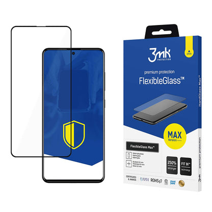 Skärmskydd 3MK FlexibleGlass Max för Samsung Galaxy A52s 5G A528 / A52 5G A526 / A52 A525, Flexibelt Glas, Fullt Lim, Svart
