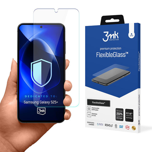 Skärmskydd 3MK FlexibleGlass för Samsung Galaxy S25+ S936, Flexibelt Glas, Fullt Lim