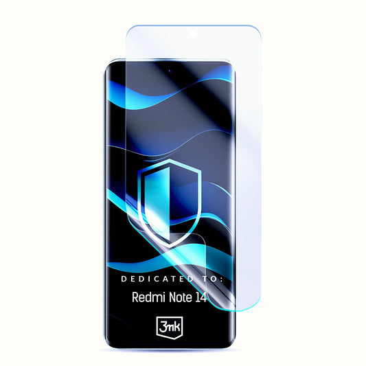 3MK FlexibleGlass Skärmskydd för Xiaomi Redmi Note 14 4G (Standard), Flexibelt Glas, Fullt Lim