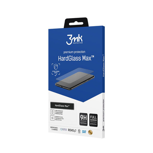 Skärmskydd 3MK HardGlass Max för Apple iPhone 16 Pro, Härdat Glas, Fullt Lim, Svart