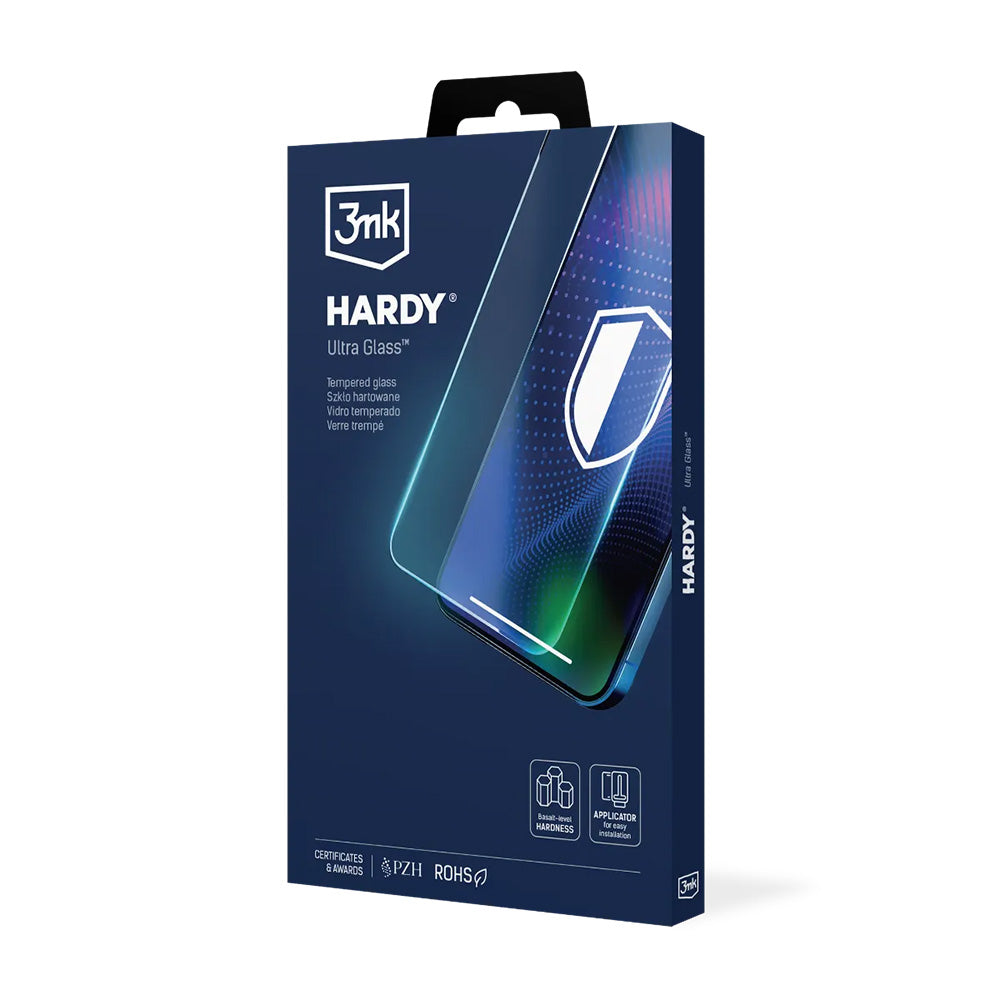 Skärmskydd 3MK Hardy Ultra för Apple iPhone 17 Air, Härdat Glas, Full Glue, Svart
