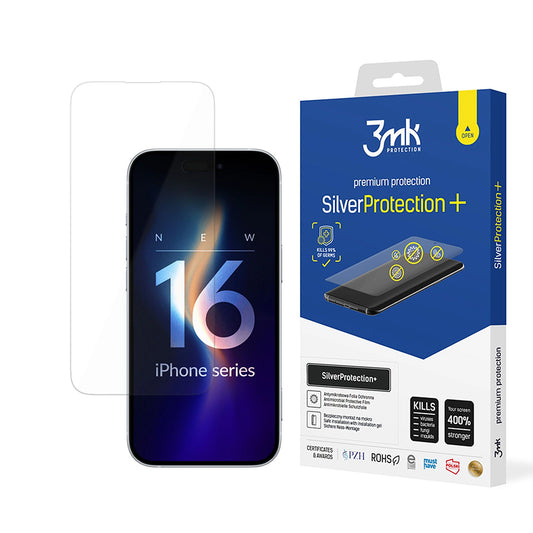 Skärmskydd 3MK Silver Protect+ för Apple iPhone 16, Plast