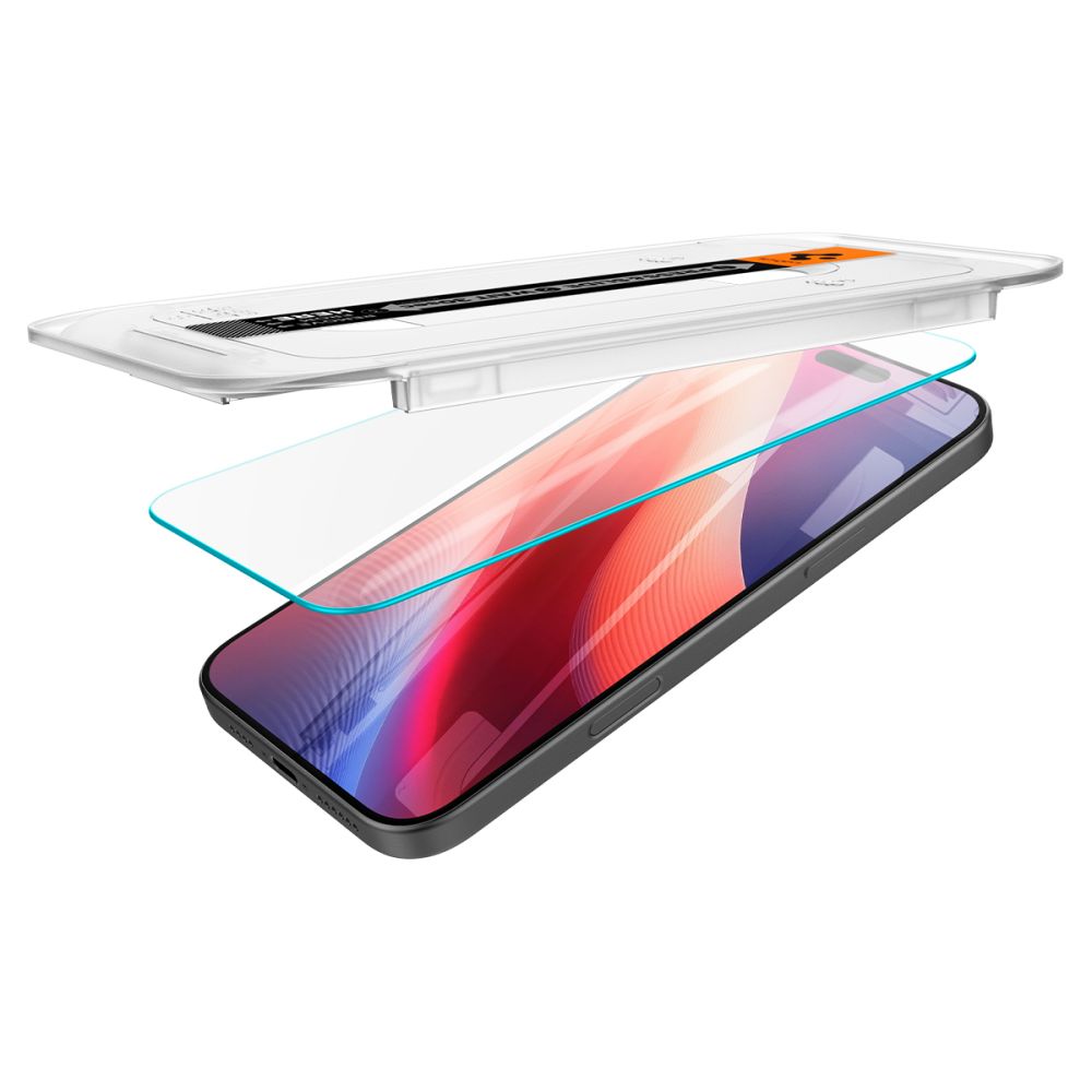 Skärmskydd Spigen GlastR EZ FIT för Apple iPhone 17 Pro / 17 / 16 Pro, Härdat Glas, Full Lim, Set med 2 stycken