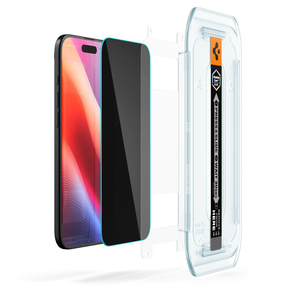 Skärmskydd Privacy Spigen GlastR EZ FIT för Apple iPhone 17 Air, Härdat Glas, Full Lim, Set med 2 stycken