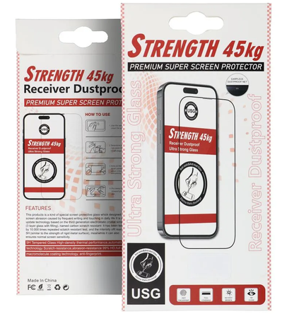 OEM Ultra Strong 45KG Screen Protector for Apple iPhone 16 Pro Max, Tempered Glass, Full Glue, 2.5D, Black