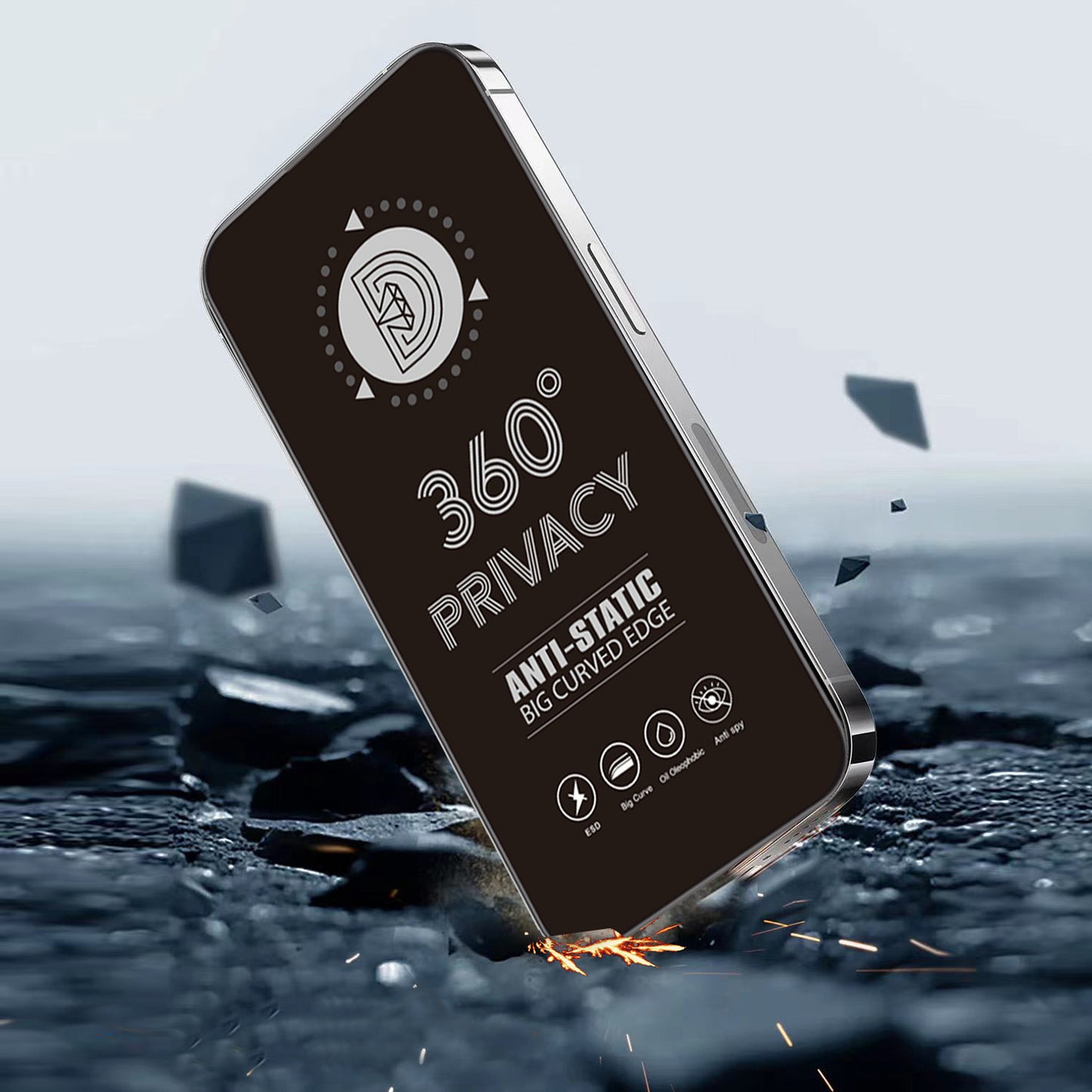 OEM 360 Privacy Skärmskydd för Samsung Galaxy A37 5G, Härdat Glas, Fullt Lim